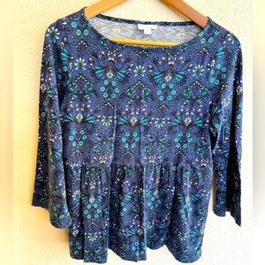 J.Jill blue flower blouse ($5 each or 2 items for $9)